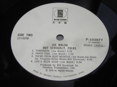 Backwood Records : Joe Walsh But Seriously Folks Japan Orig. PROMO