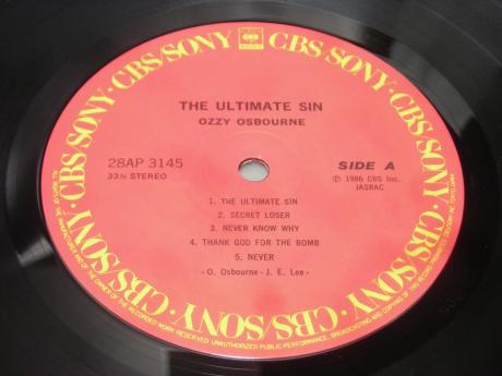 Backwood Records : Ozzy Osbourne Ultimate Sin Japan Orig. LP OBI