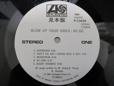 Backwood Records : AC/DC Blow Up Your Video Japan PROMO LP OBI