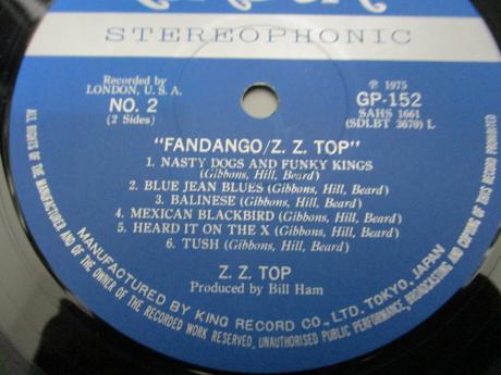 Backwood Records : ZZ TOP Fandango ! Japan Orig. LP OBI INSERT 