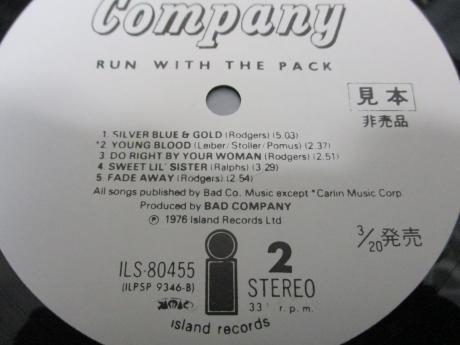 Bad Company Run With the Pack Japan Orig. PROMO LP OBI WHITE LABEL PRO-SHEET