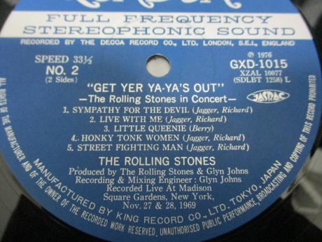 Rolling Stones Get Yer Ya-Ya's Out! In Concert Japan Rare LP OBI