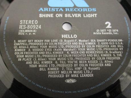 Hello Shine On Silver Light Japan Orig. LP 2OBI RARE 2ND ALBUM