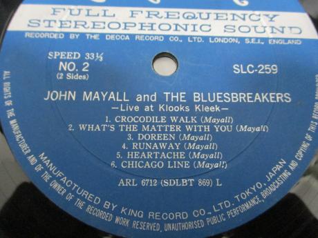 John Mayall & the Bluesbreakers Live at Klooks Kleek! Japan Orig. LP DIF COVER