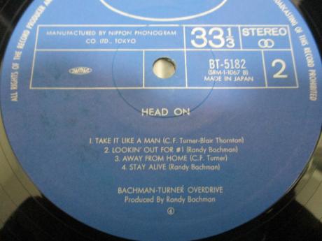 Bachman-Turner Overdrive Head On Japan Rare LP GREEN OBI DIF