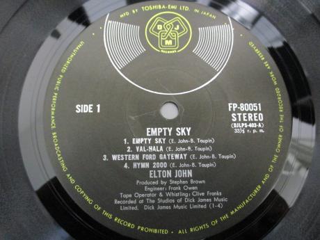 Elton John Empty Sky Japan Early Press LP OBI G/F