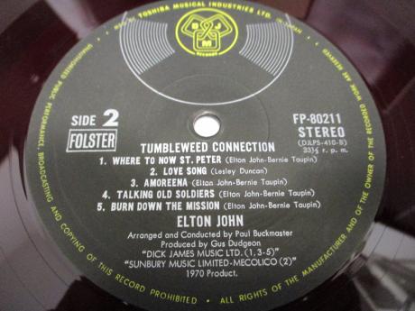 Elton John Tumbleweed Connection Japan Orig. LP RED WAX