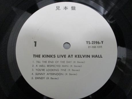 Kinks Live at Kelvin Hall Japan Orig. PROMO LP G/F DIF WHITE LABEL
