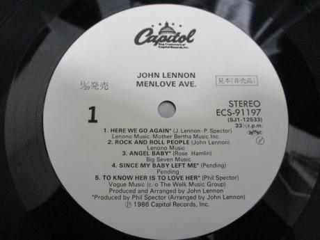 John Lennon Menlove Ave Japan Orig. PROMO LP OBI WHITE LABEL