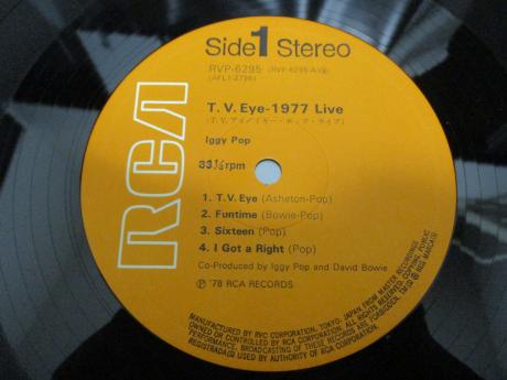 Iggy Pop T.V. Eye 1977 Live Japan Orig. LP OBI INSERT