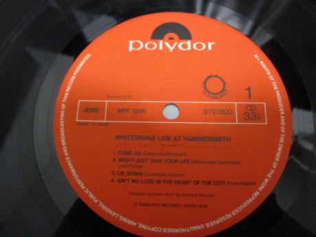 Whitesnake Live At Hammersmith Japan ONLY LP INSERT