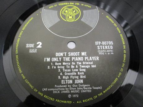 Elton John Don’t Shoot Me I’m Only the Piano Player Japan Early Press LP OBI