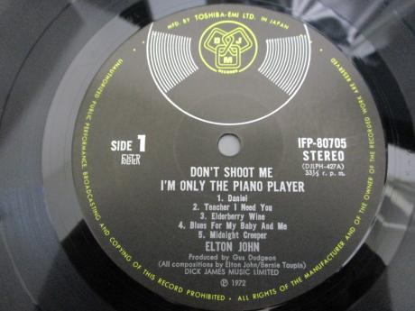 Elton John Don’t Shoot Me I’m Only the Piano Player Japan Early Press LP OBI