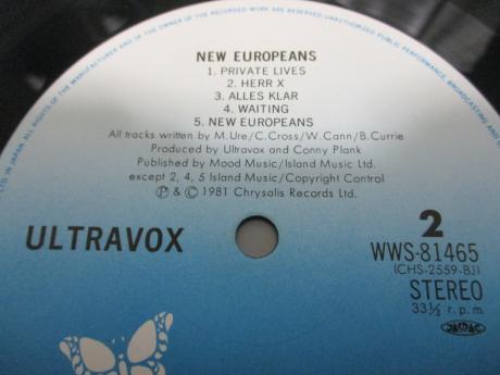 Ultravox New Europeans Japan ONLY LP OBI INSERT