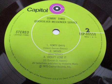 Quicksilver Messenger Service Comin' Thru Japan Orig. LP RED WAX