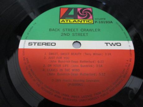 Back Street Crawler 2nd Street Japan Orig. LP OBI INSERT