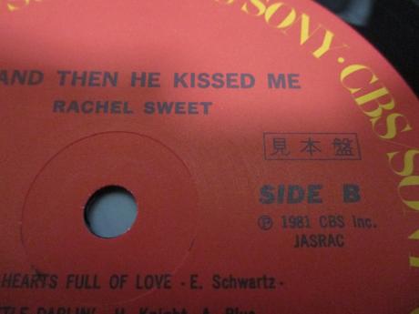 Rachel Sweet And Then He Kissed Me Japan Orig. PROMO LP OBI