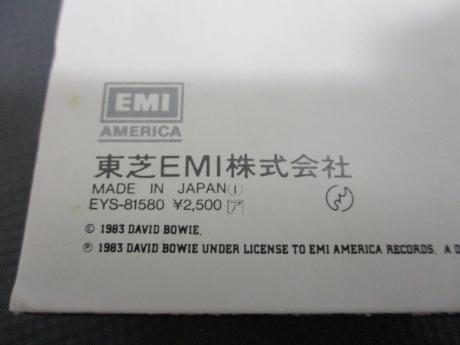 David Bowie Let's Dance Japan Orig. LP OBI INSERT
