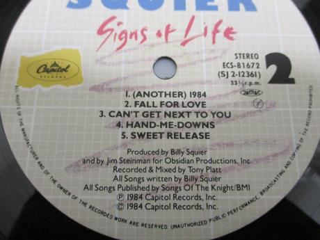 Billy Squier Signs Of Life Japan Orig. LP OBI