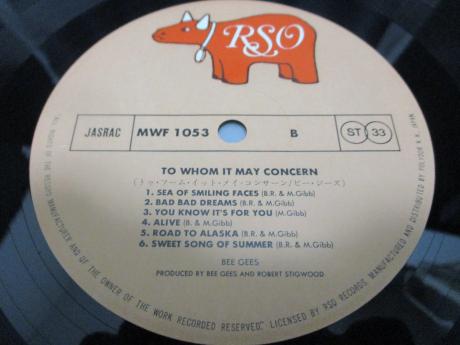 Bee Gees To Whom It May Concern Japan Rare LP PINK OBI